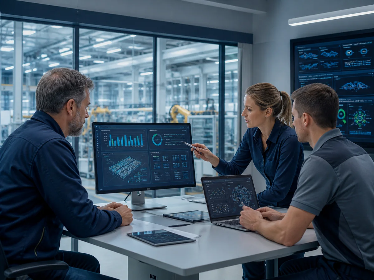 Beratung am Laptop mit Diagrammen und Roadmap